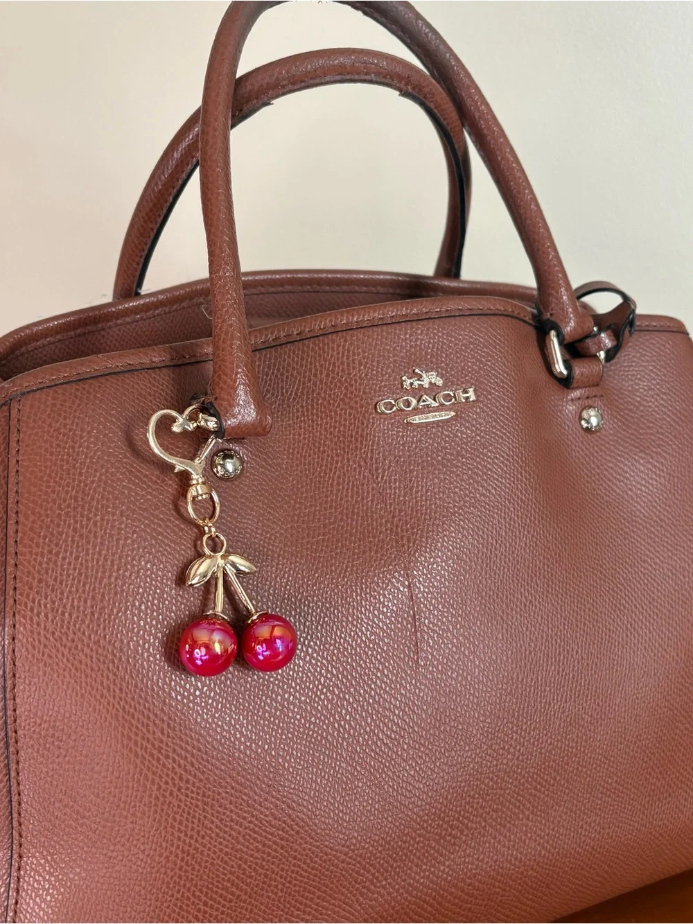 Coach Margot Carryall bag in saddle brown, crossgrain leather